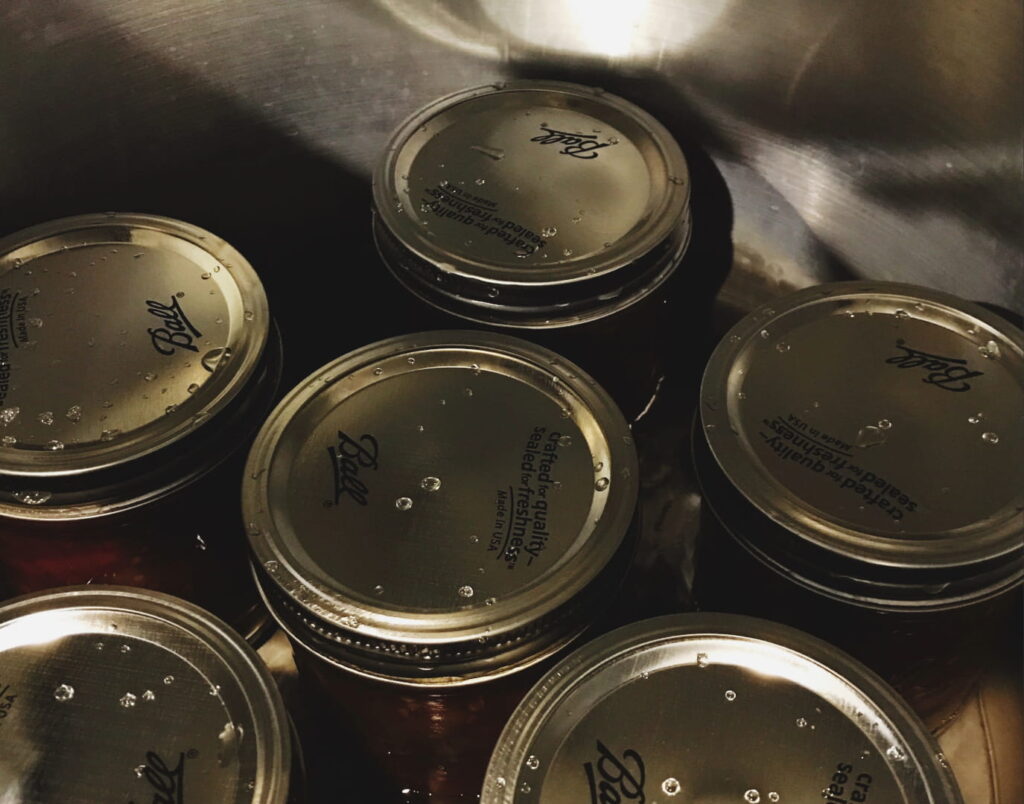 jars in a canner