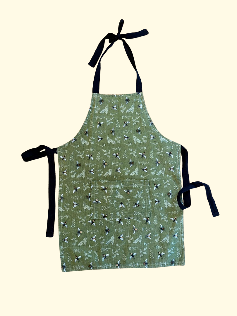 Children's Bee-Patterned Tie-Back Apron - Image 3